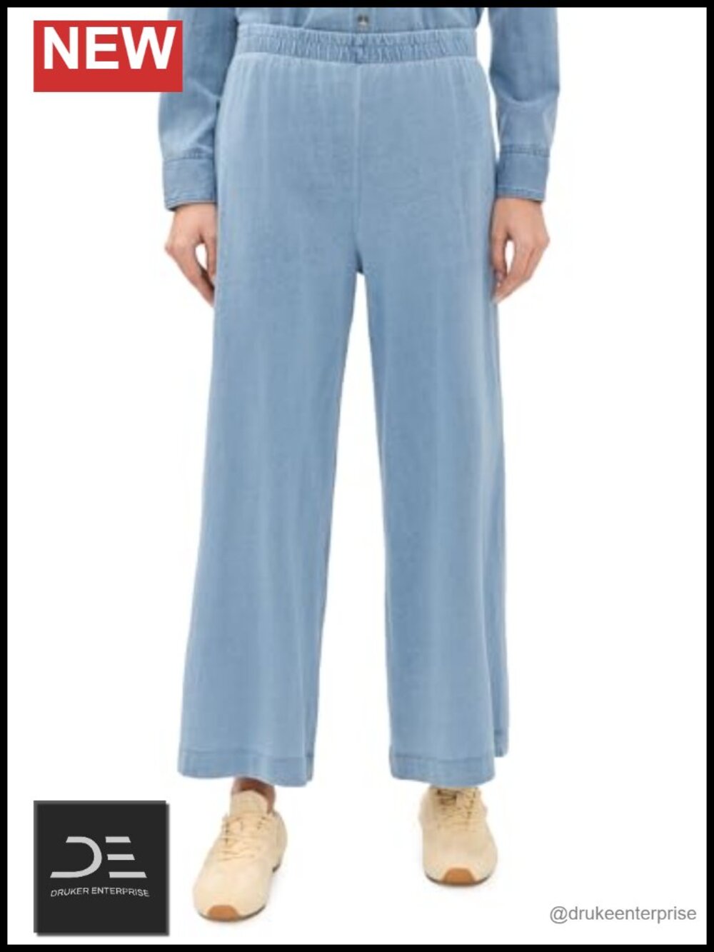 High Rise Flare Jeans Stretch Jersey Wide Leg Pants